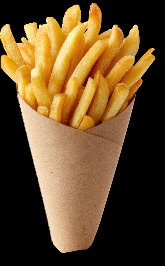 French fries in a paper cone